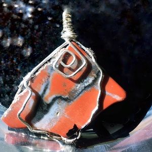 Large Red Jasper Wire Wrapped Pendant